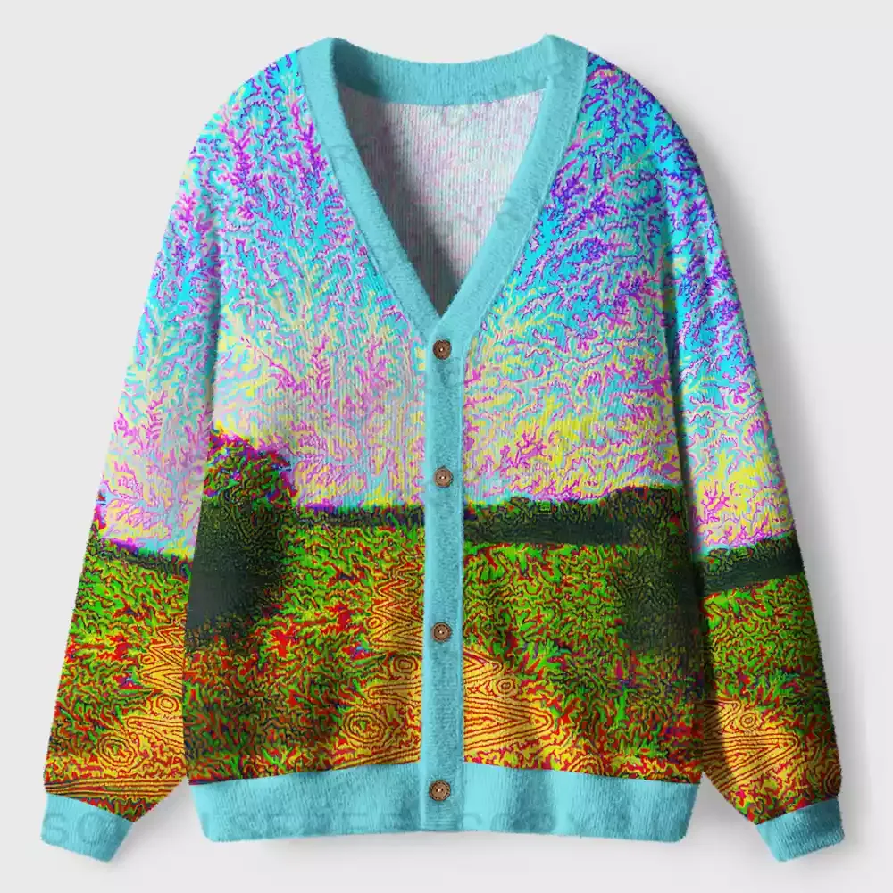 Chromatic Texture Layer Ugly Cardigan Sweaters