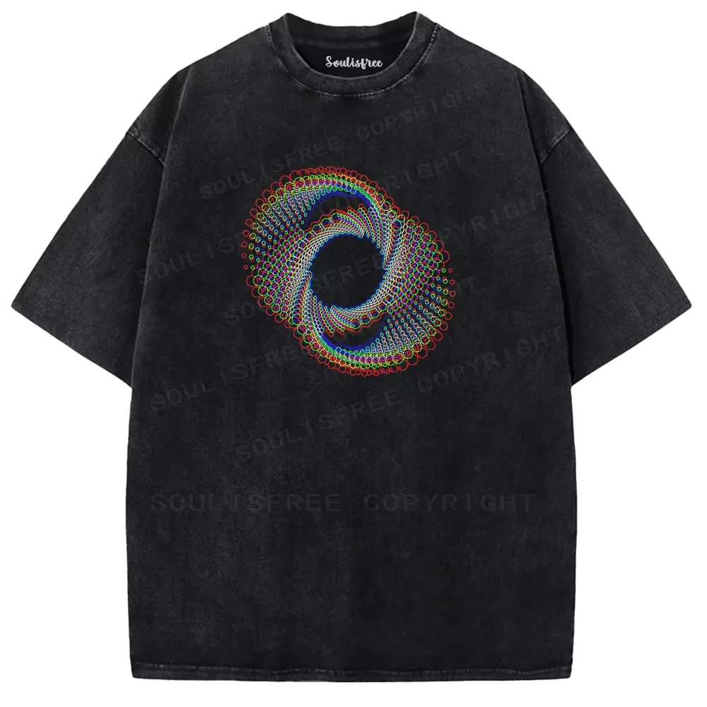 Soulisfree  Optical Whirlpool Washed Tee