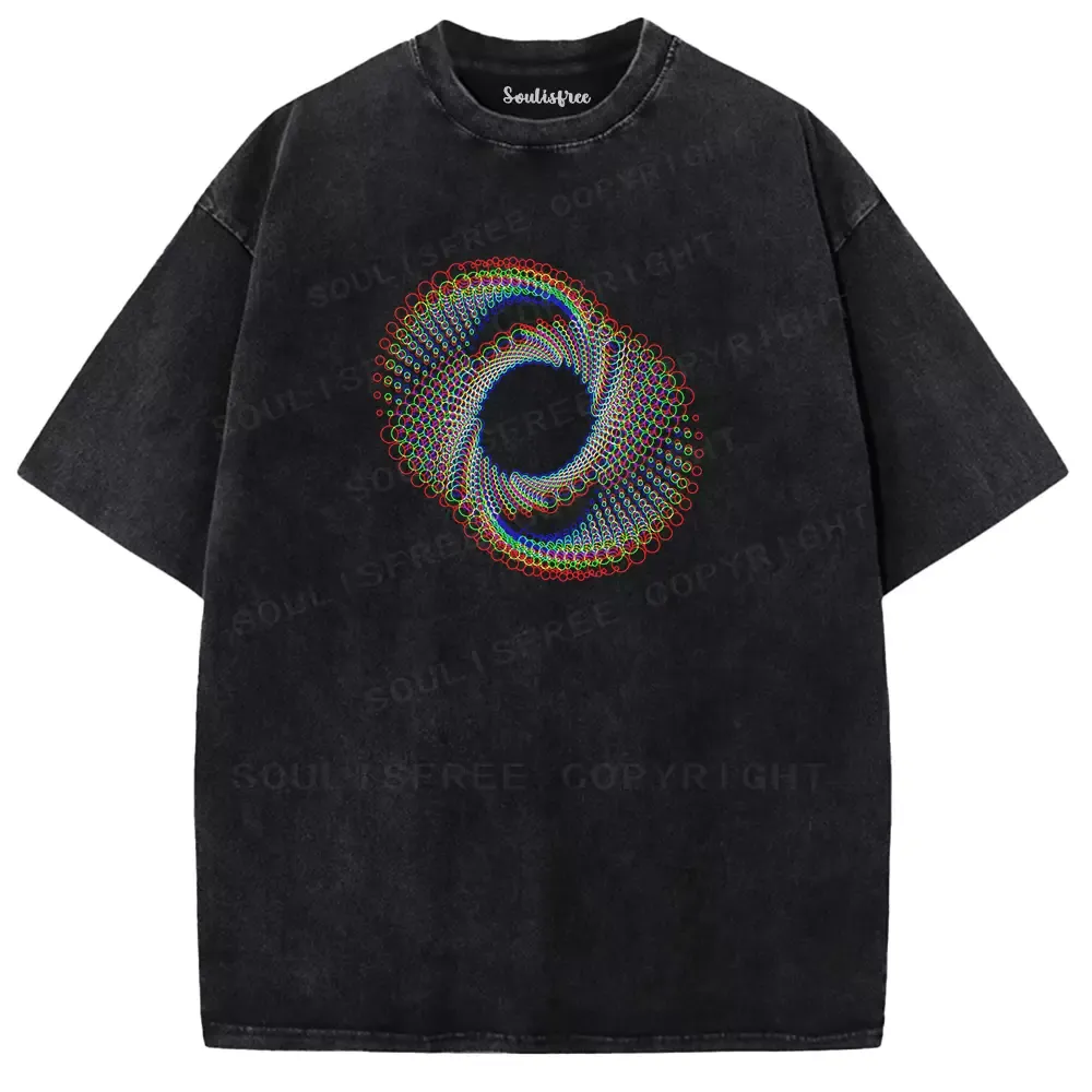 Designed Soulisfree Optical Whirlpool Washed Tee