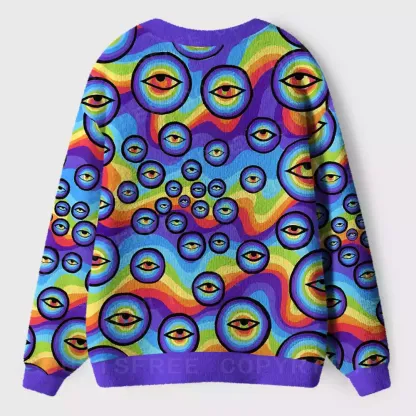 Rainbow Ocular Ripple Ugly Cardigan Sweaters