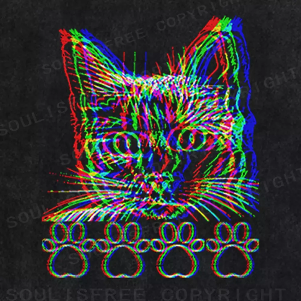 Soulisfree  NEON FELINE Washed Tee