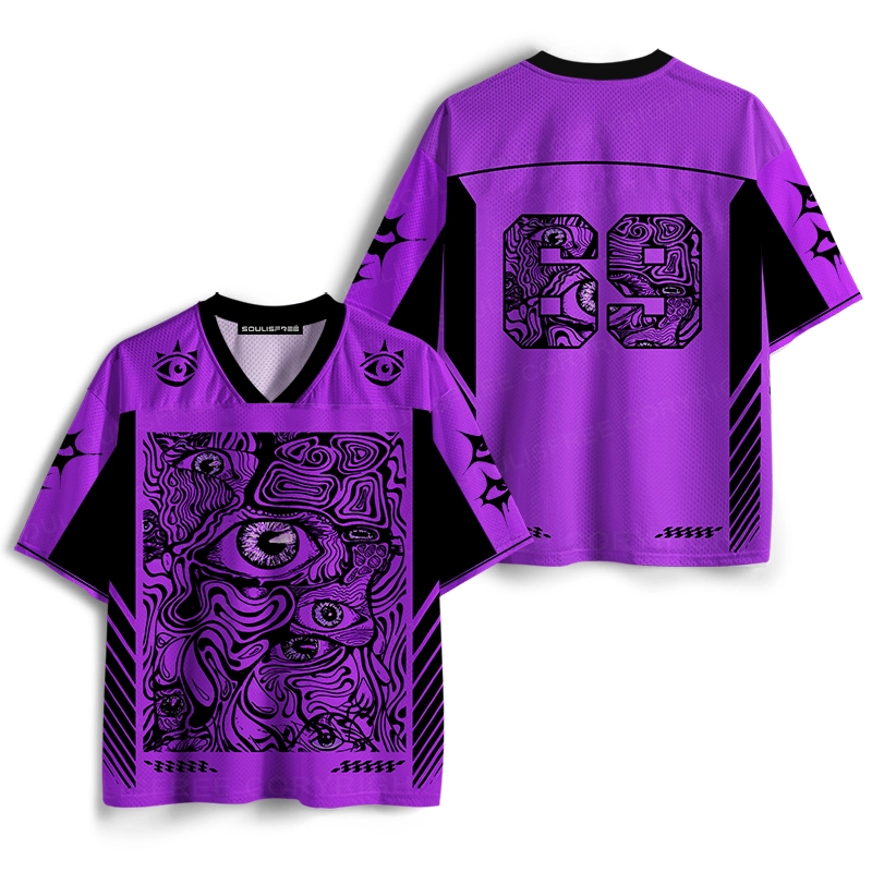 Soulisfree Psychedelic Gaze Grid Mesh Jersey