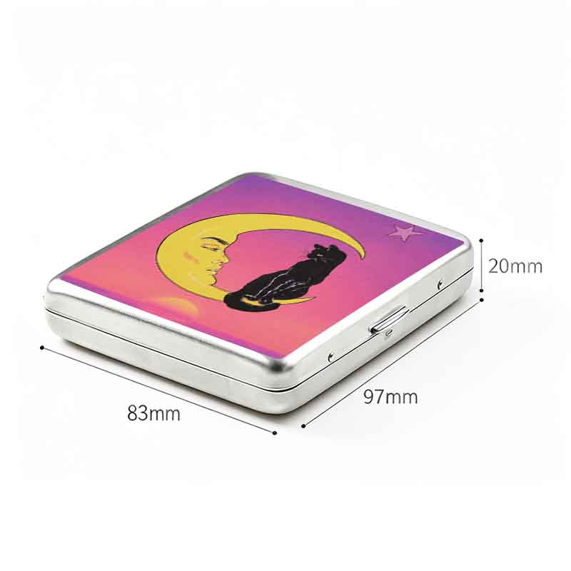 Soulisfree Midnight Moon Cat  Metal Pocket Case