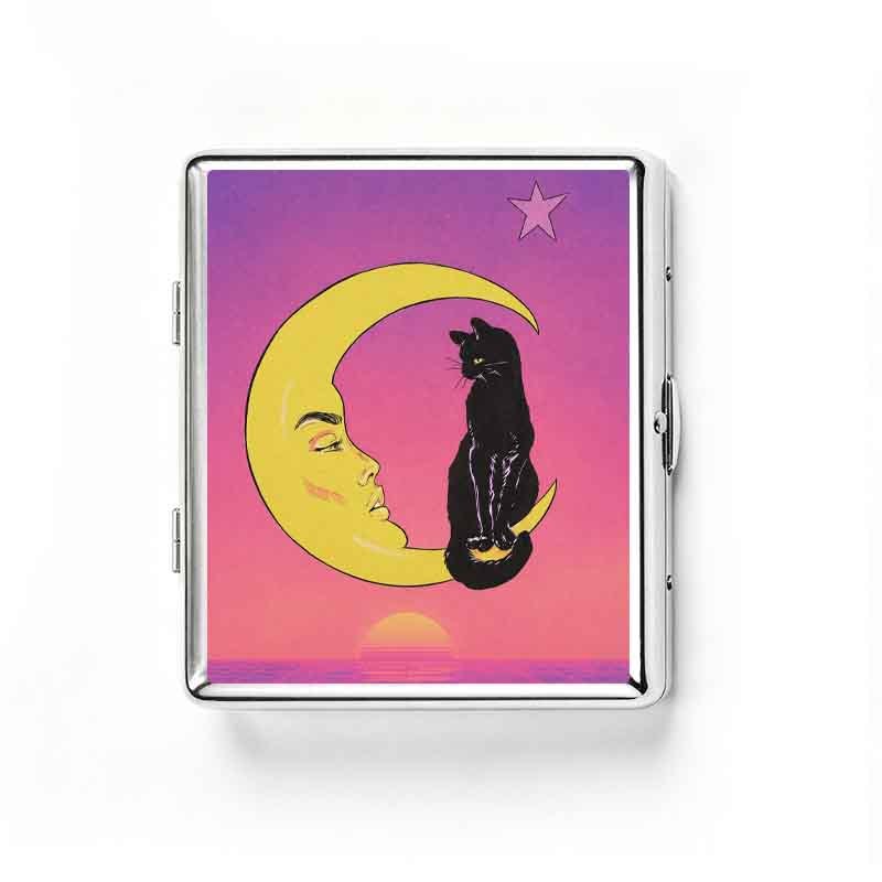 Soulisfree Midnight Moon Cat Metal Pocket Case