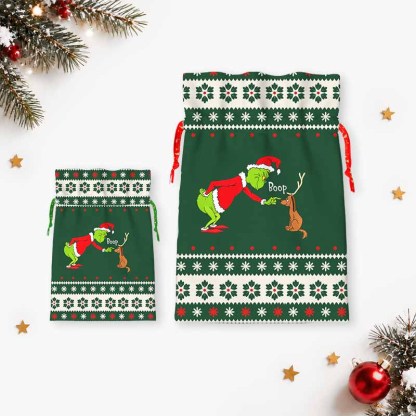 Soulisfree Funny Boop Grinch And Max Christmas Gift Pouch