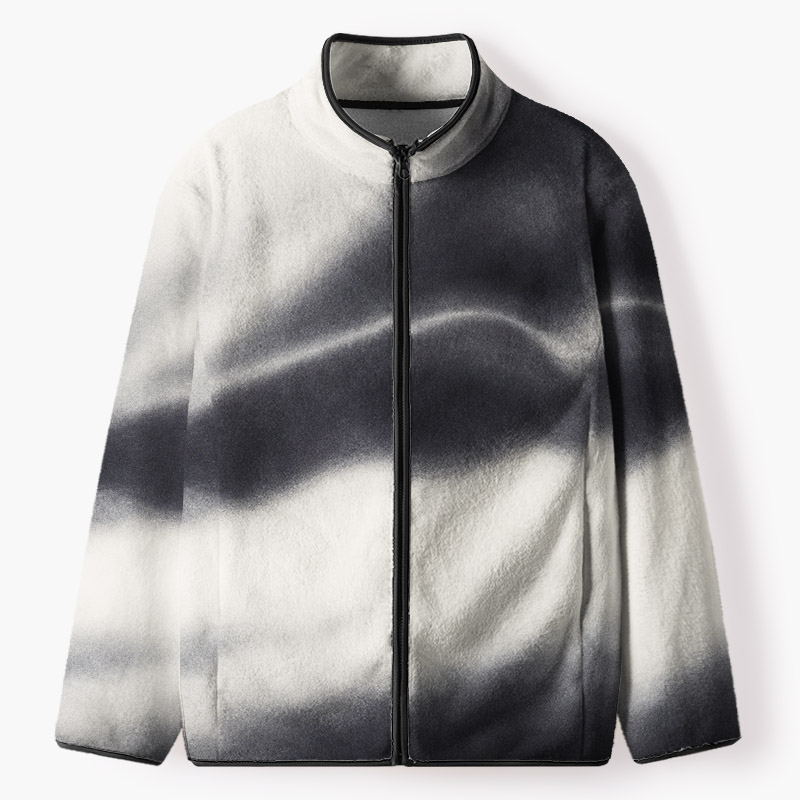 Soulisfree  Between Light And Shadow Flannel Zip-Up Jacket