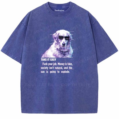 Soulisfree  TAKE IT EASY Washed Tee