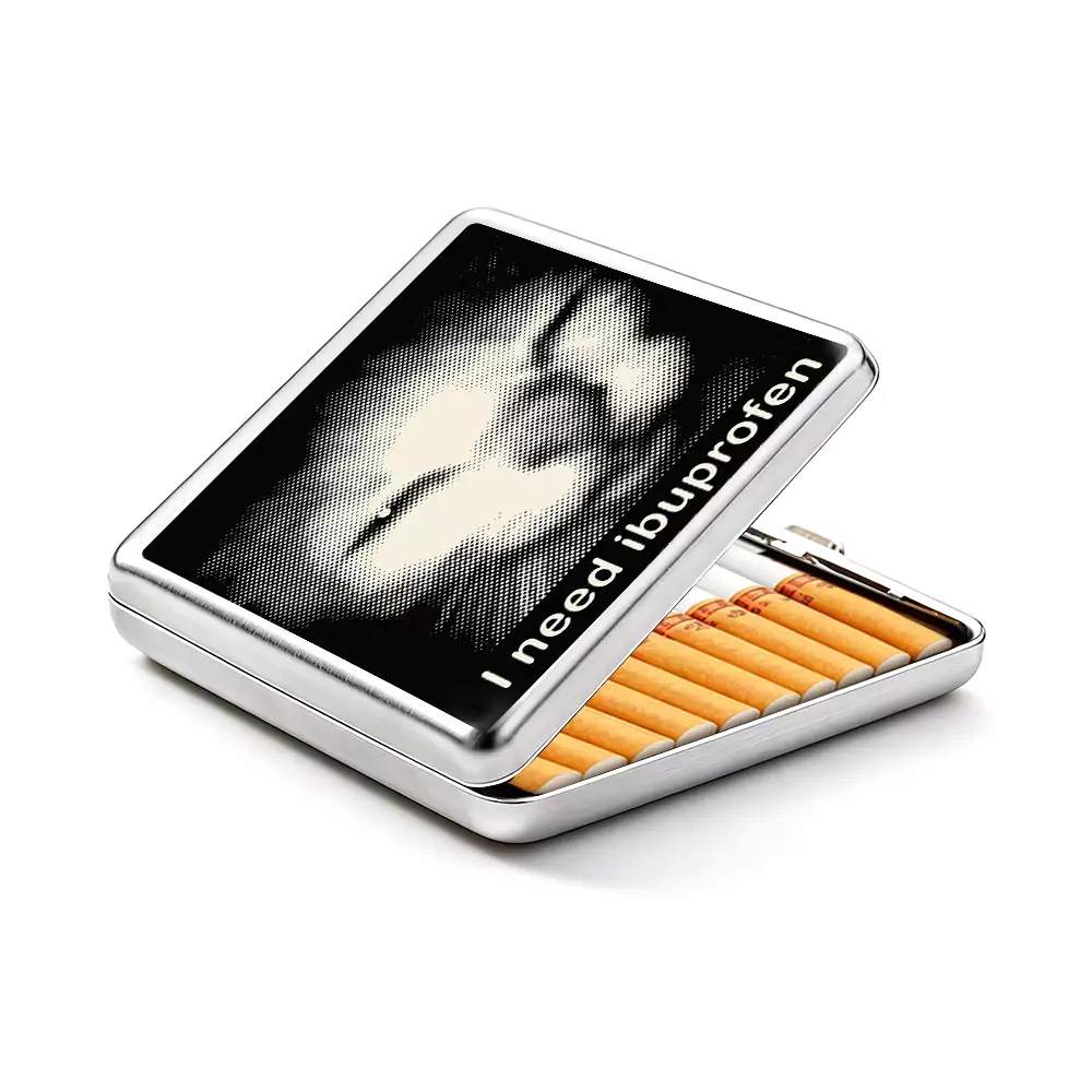 Soulisfree Tired Cat Humor Metal Pocket Case