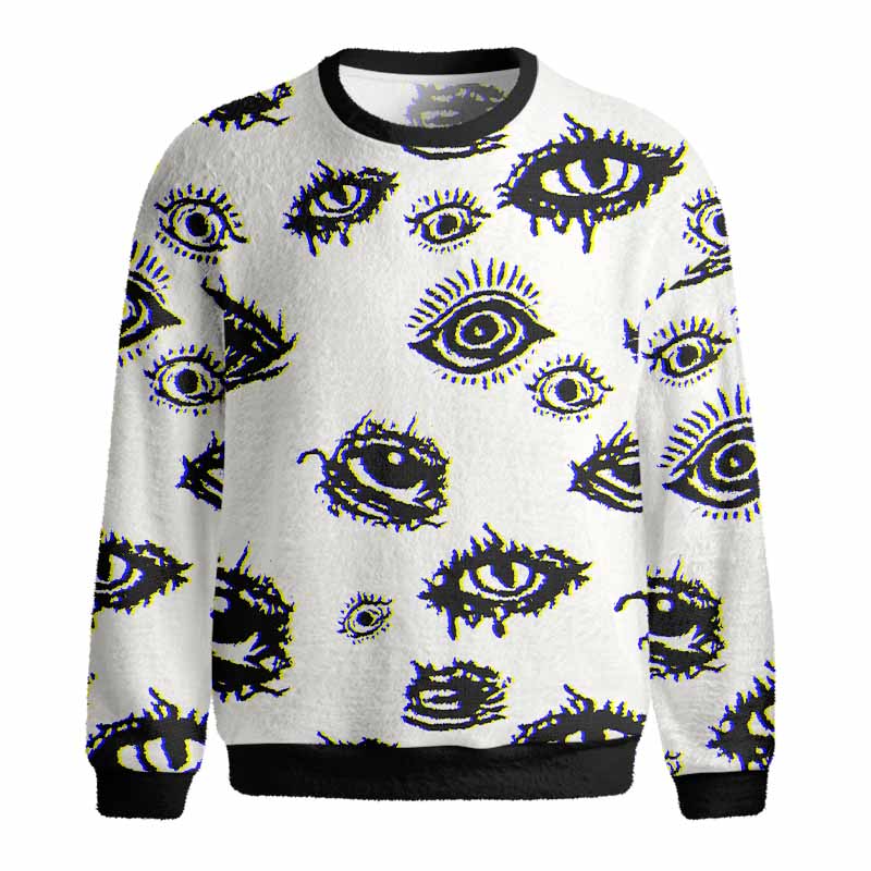 Soulisfree AWAKEN YOUR VISION Fuzzy Crewneck Sweater