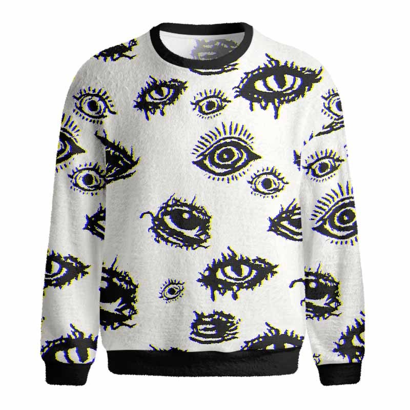 Soulisfree AWAKEN YOUR VISION Fuzzy Crewneck Sweater