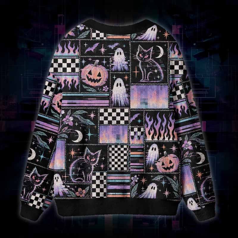 Soulisfree Midnight Mischief Fuzzy Cardigan Sweater 