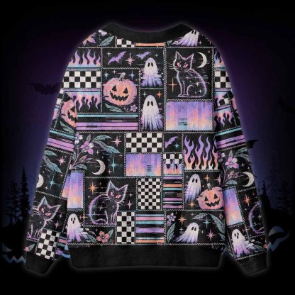 Soulisfree Midnight Mischief Fuzzy Cardigan Sweater 