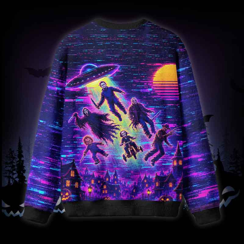 Soulisfree NIGHTMARE ABDUCTION Fuzzy Crewneck Sweater