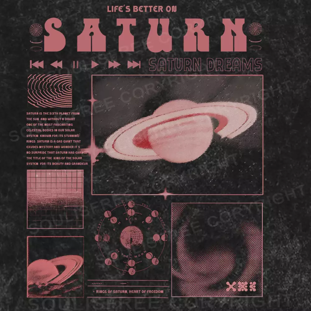 Saturn Dreams Washed Space T-shirt