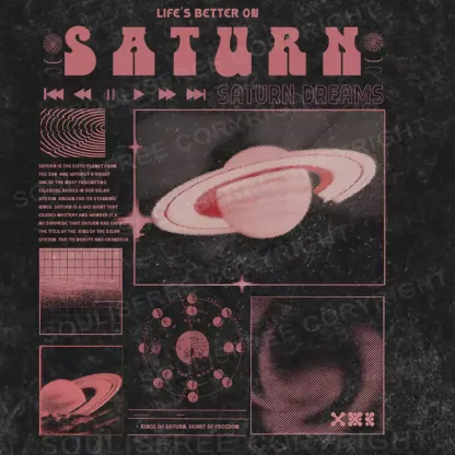 Saturn Dreams Washed Space T-shirt
