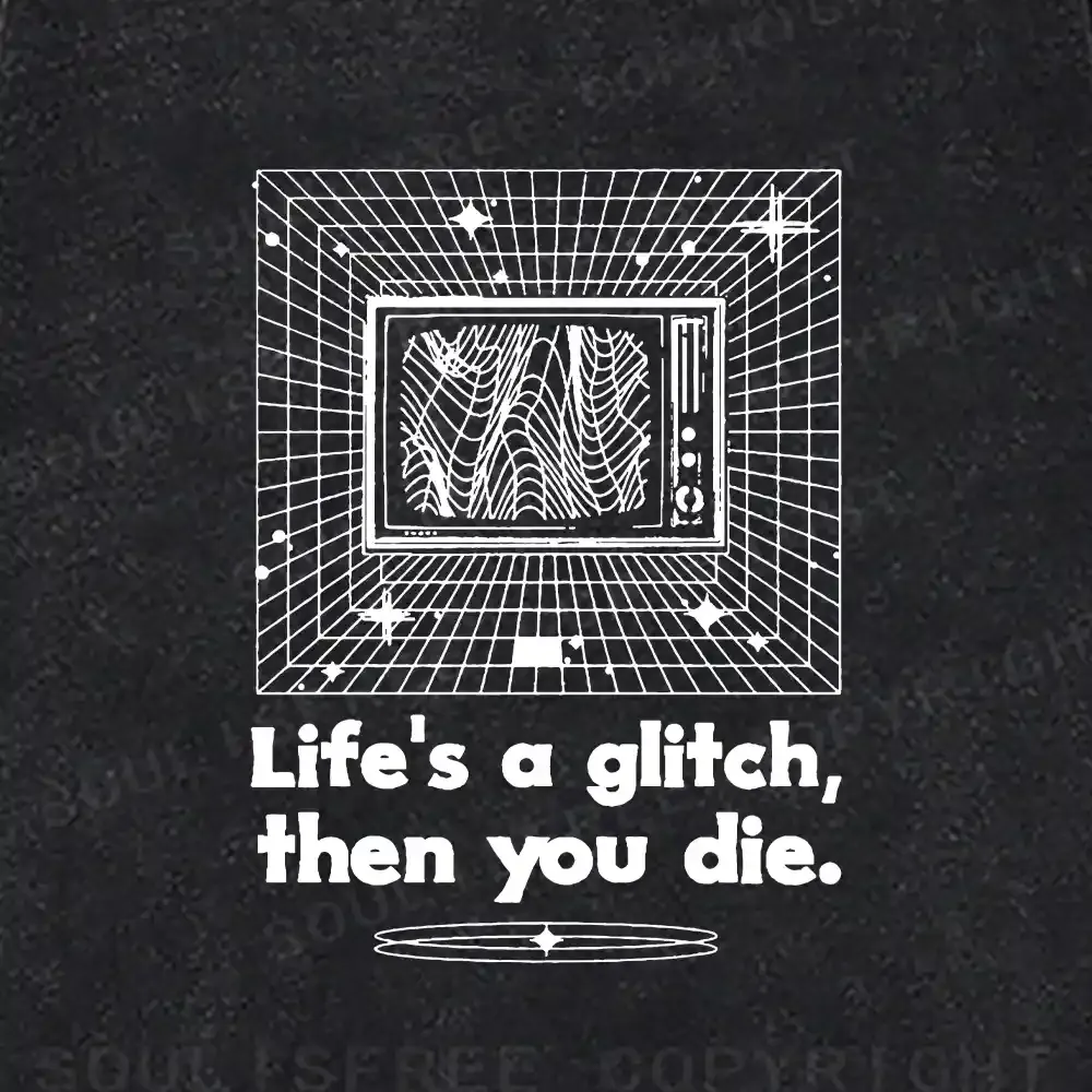 Life in Glitch Mode Washed Sweatshirts