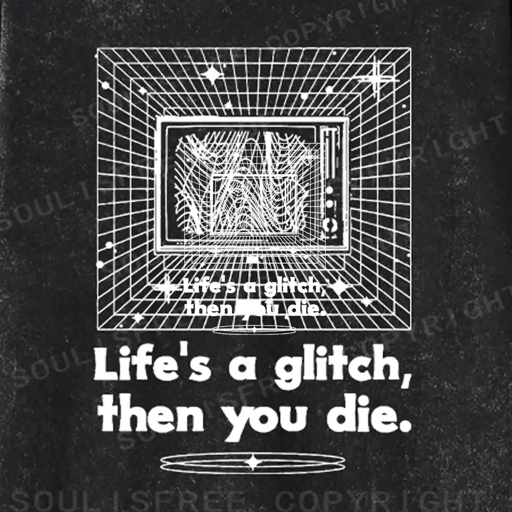Life in Glitch Mode Washed Long Sleeve Shirt