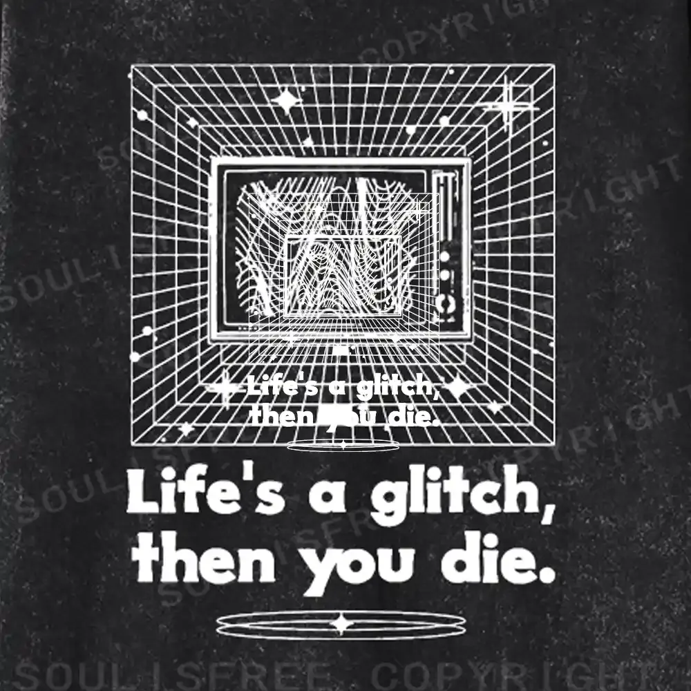 Life in Glitch Mode Washed Long Sleeve Shirt