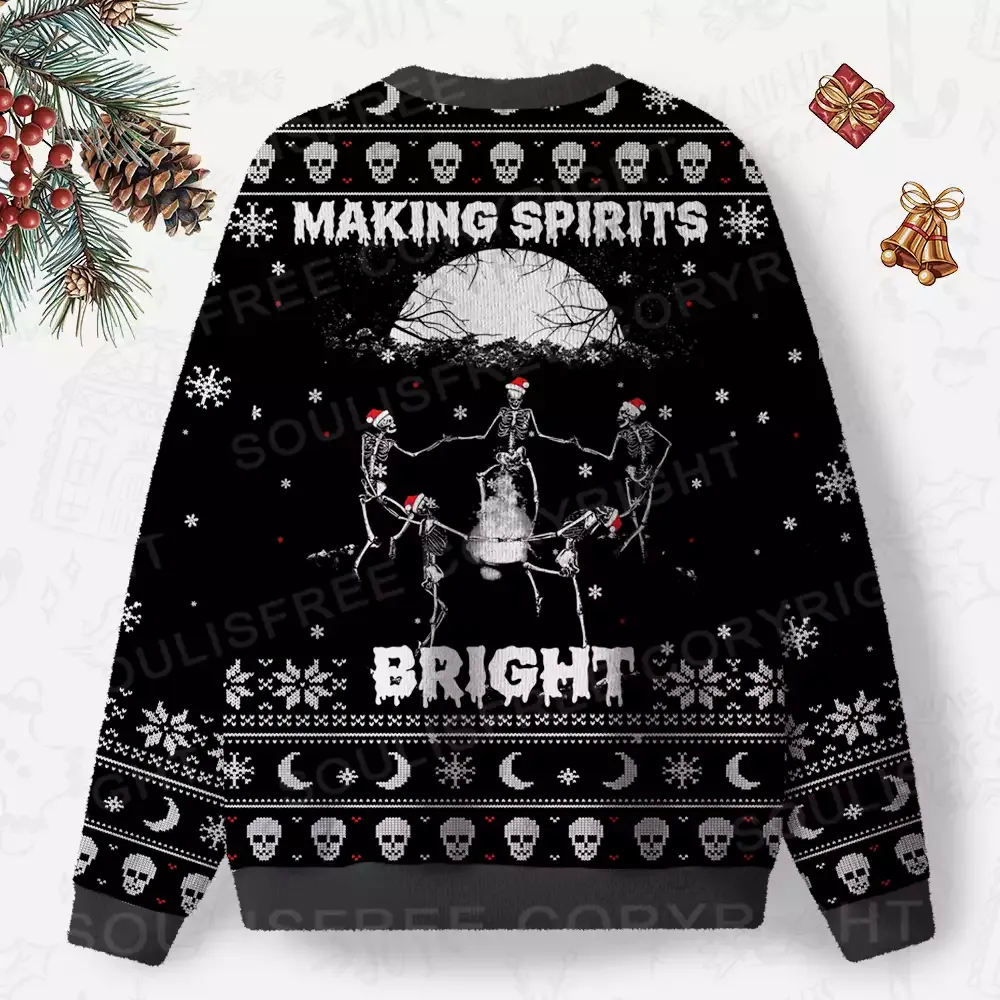 Making Spirits Bright Ugly Christmas Knit Sweatshirt