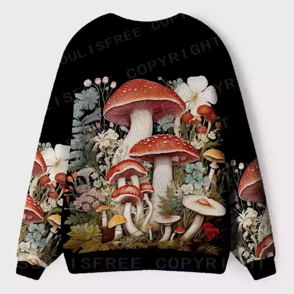 Mystic Forest Fungi Ugly Cardigan Sweaters