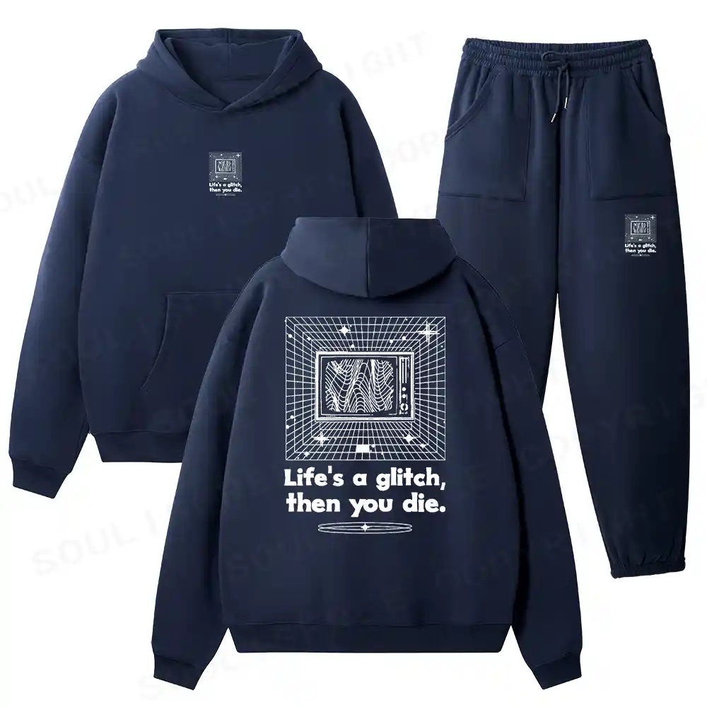 Life in Glitch Mode Fleece Hoodie Set