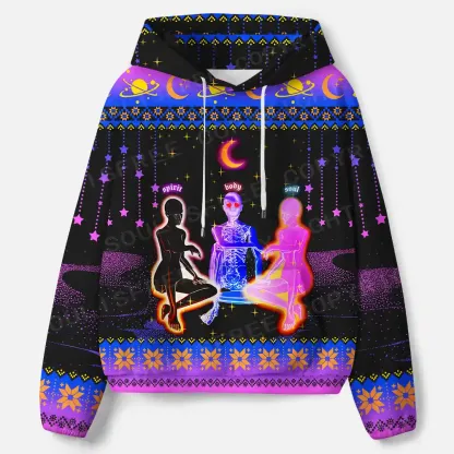 Ethereal Energy: Spirit Meets Soul All-Over Print Hoodie
