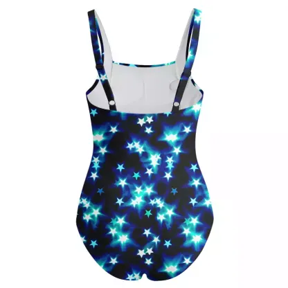 Soulisfree Neon Night Sky One‑Piece Swimsuit