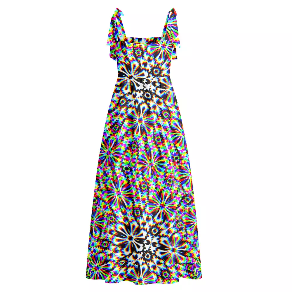 Soulisfree  Chaos Flower Maxi Dress – Bow Strap