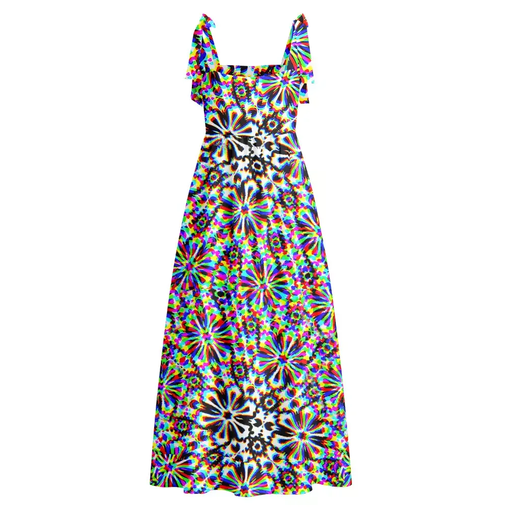 Soulisfree  Chaos Flower Maxi Dress – Bow Strap