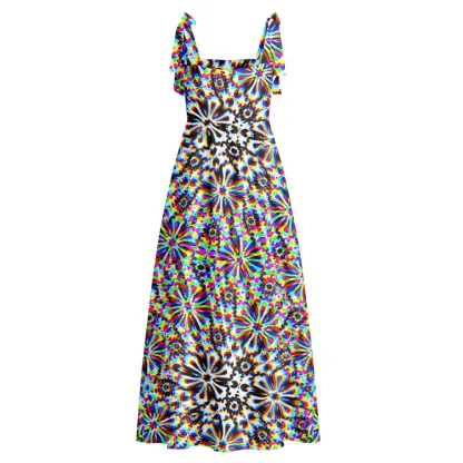 Soulisfree  Chaos Flower Maxi Dress – Bow Strap