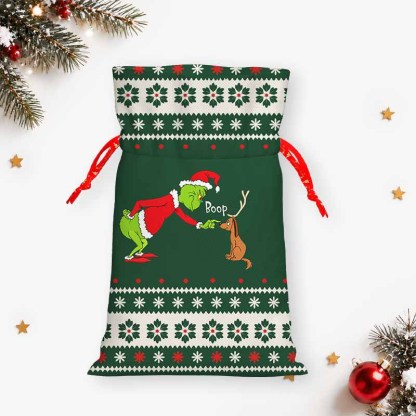 Soulisfree Funny Boop Grinch And Max Christmas Gift Pouch