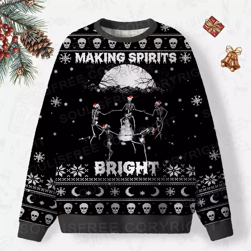 Making Spirits Bright Ugly Christmas Knit Sweatshirt