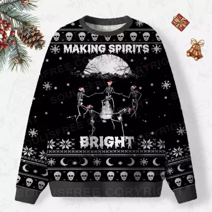 Making Spirits Bright Ugly Christmas Knit Sweatshirt