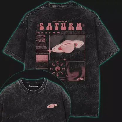 Saturn Dreams Washed Space T-shirt