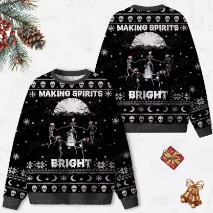 Making Spirits Bright Ugly Christmas Knit Sweatshirt