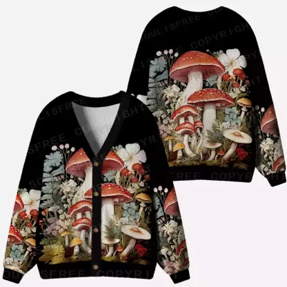 Mystic Forest Fungi Ugly Cardigan Sweaters