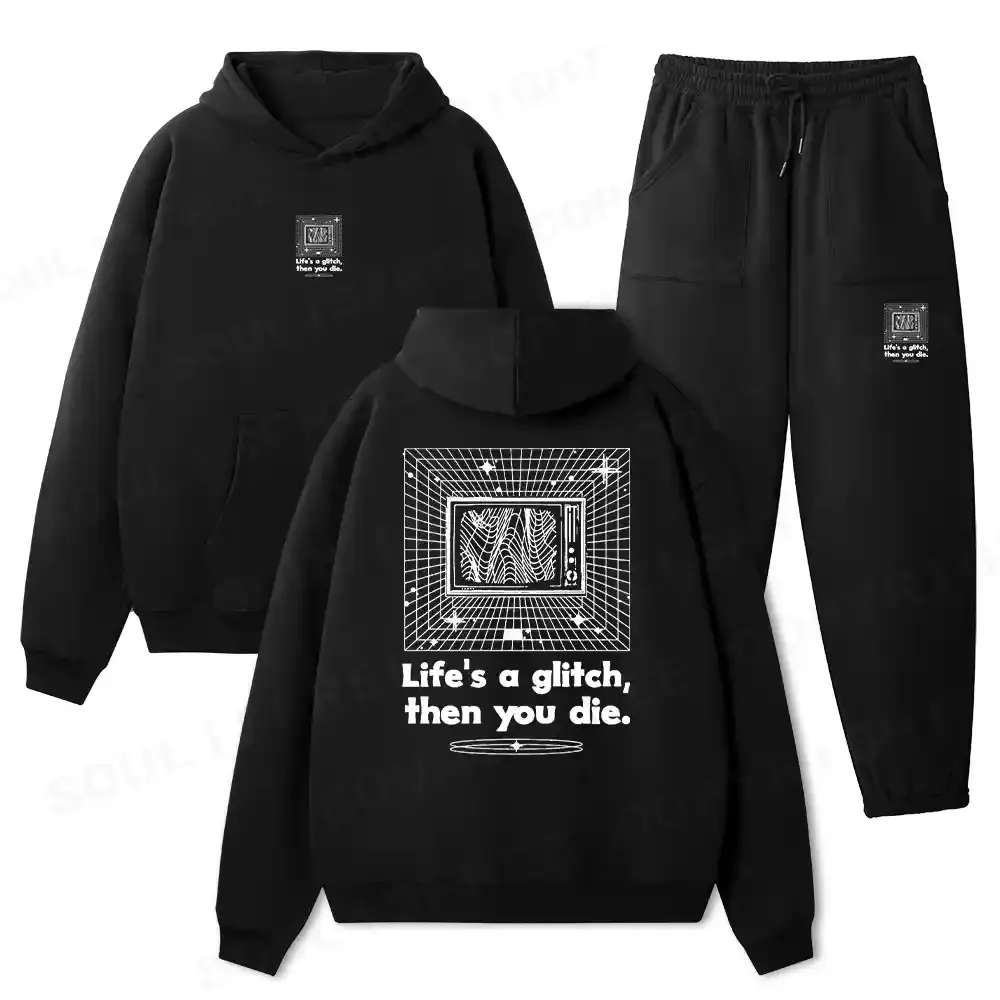 Life in Glitch Mode Fleece Hoodie Set