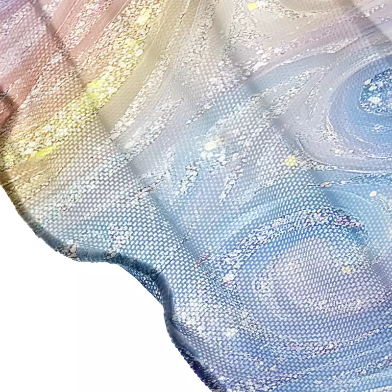 Soulisfree Glittery Rainbow Ombre Swirl Sheer Mesh Cover Up