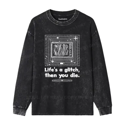 Life in Glitch Mode Washed Long Sleeve Shirt