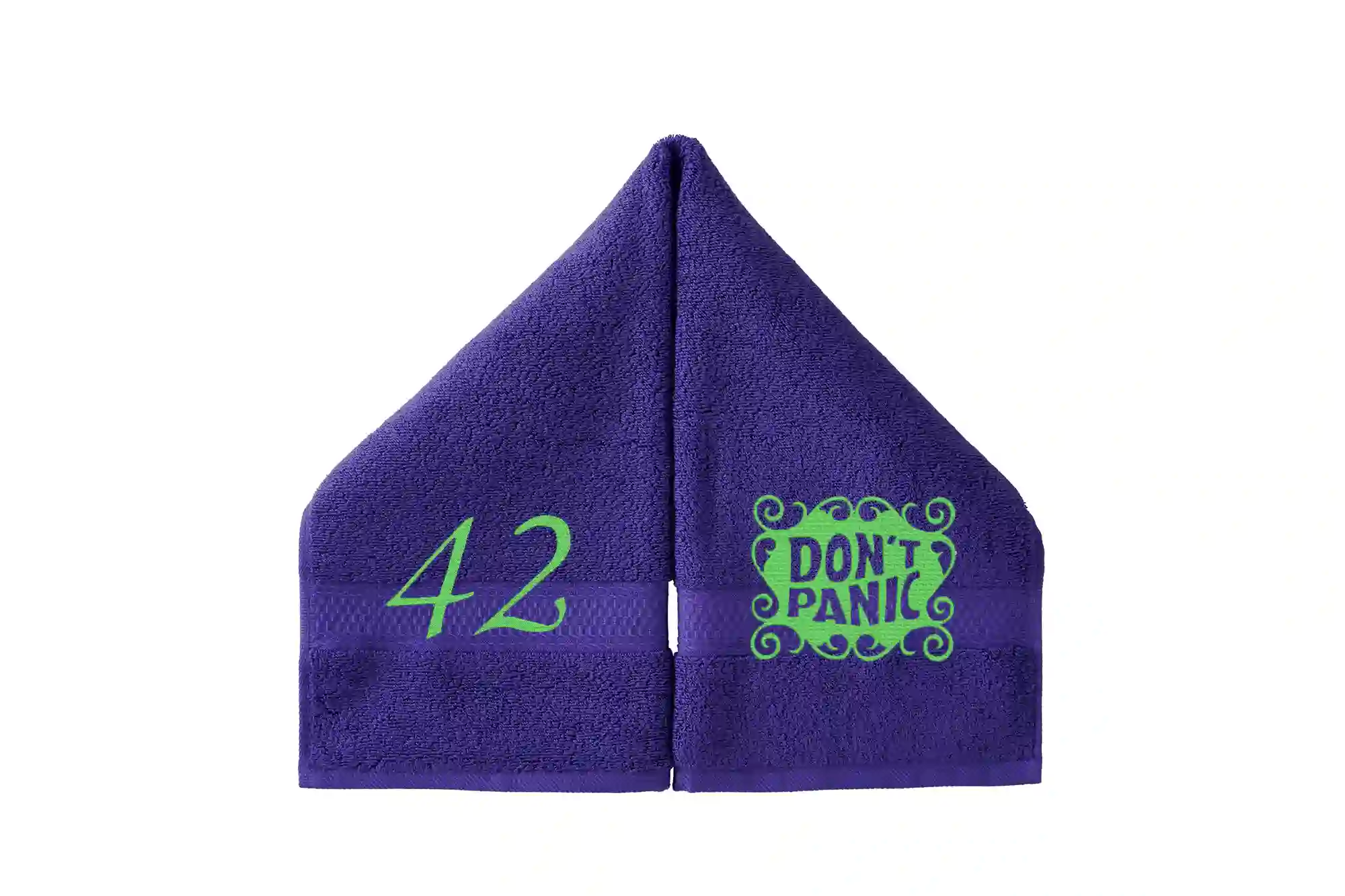 DON'T PANIC Embroidered Hand Towel