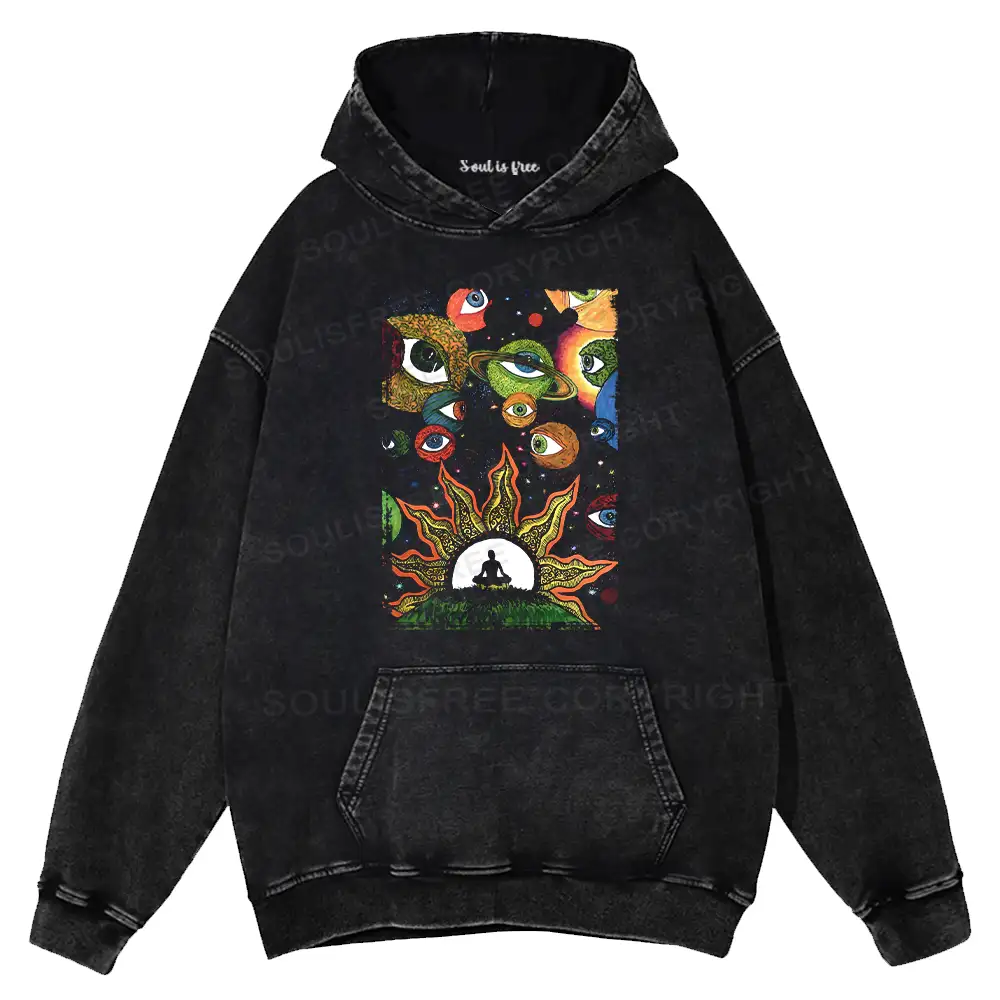 Meditation Of The Sun And Moon Washed Hoodie