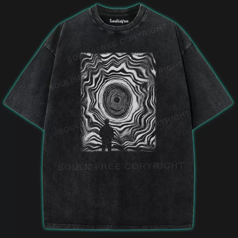 Designed The Spiral Draws You In Washed Space T-shirt