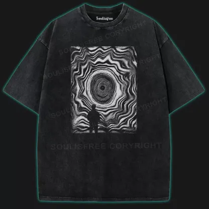 The Spiral Draws You In Washed Space T-shirt