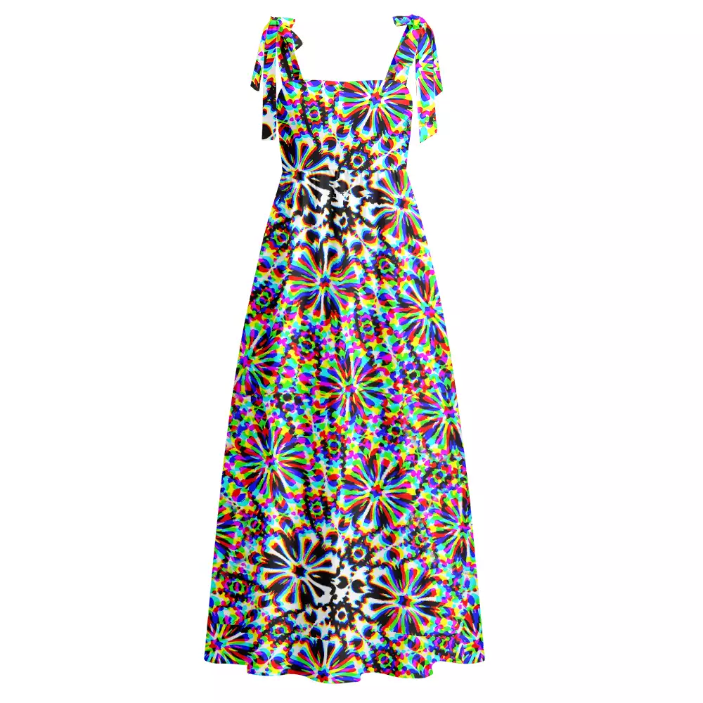 Soulisfree  Chaos Flower Maxi Dress – Bow Strap