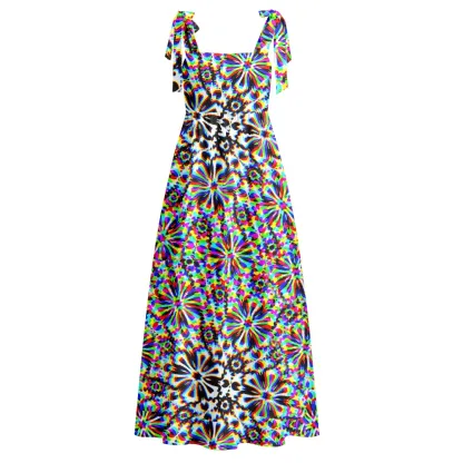 Soulisfree  Chaos Flower Maxi Dress – Bow Strap