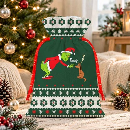 Soulisfree Funny Boop Grinch And Max Christmas Gift Pouch