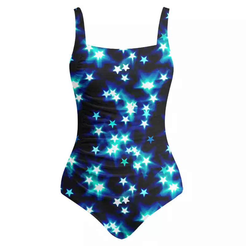 Soulisfree Neon Night Sky One‑Piece Swimsuit