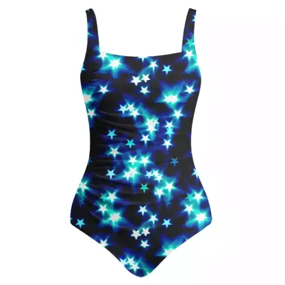 Soulisfree Neon Night Sky One‑Piece Swimsuit