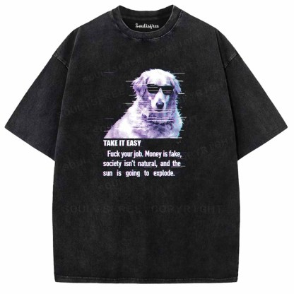 Soulisfree  TAKE IT EASY Washed Tee