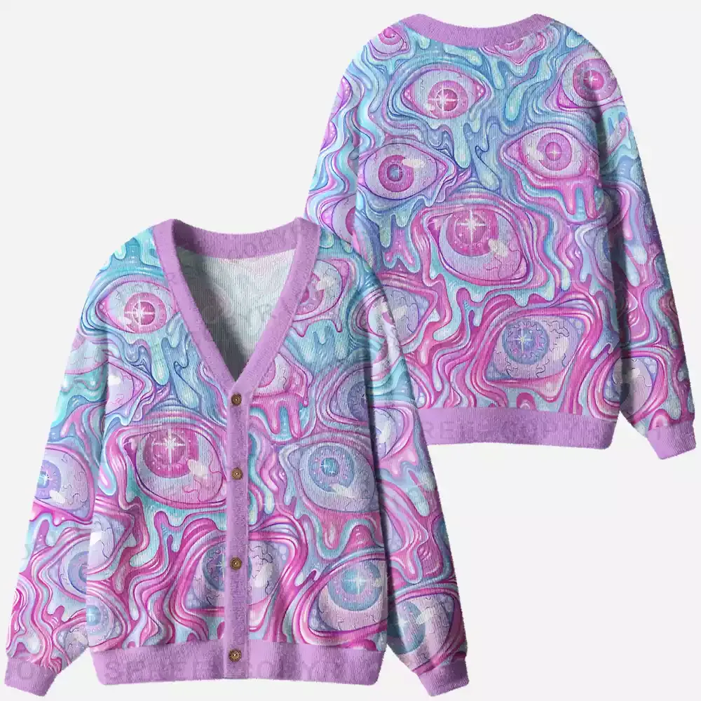 Pastel Flow Ocular Ugly Cardigan Sweaters